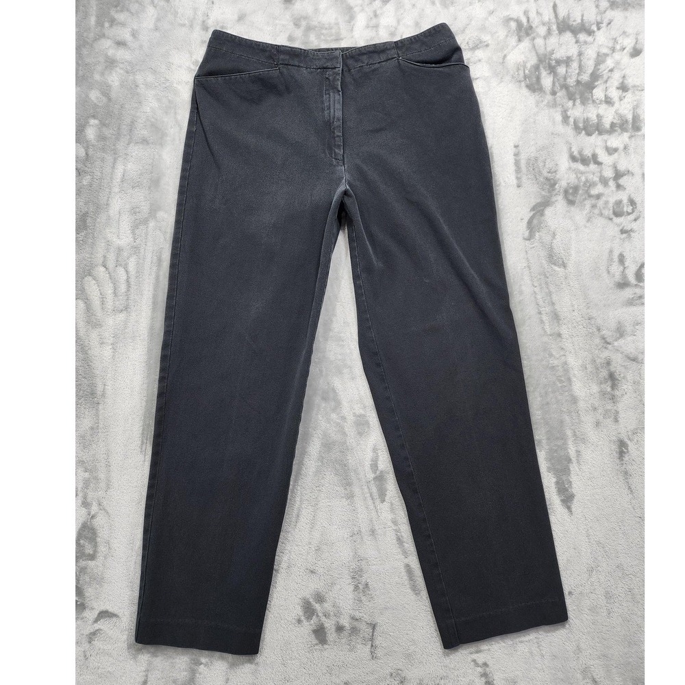 Vintage Jones Sport Pants Womens 14 Black High Rise Tapered Stretch Twill Preppy
